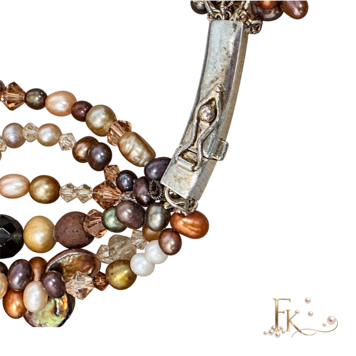 Elegant lang edelstenen en zoetwater parel collier (Copy) - Image 8