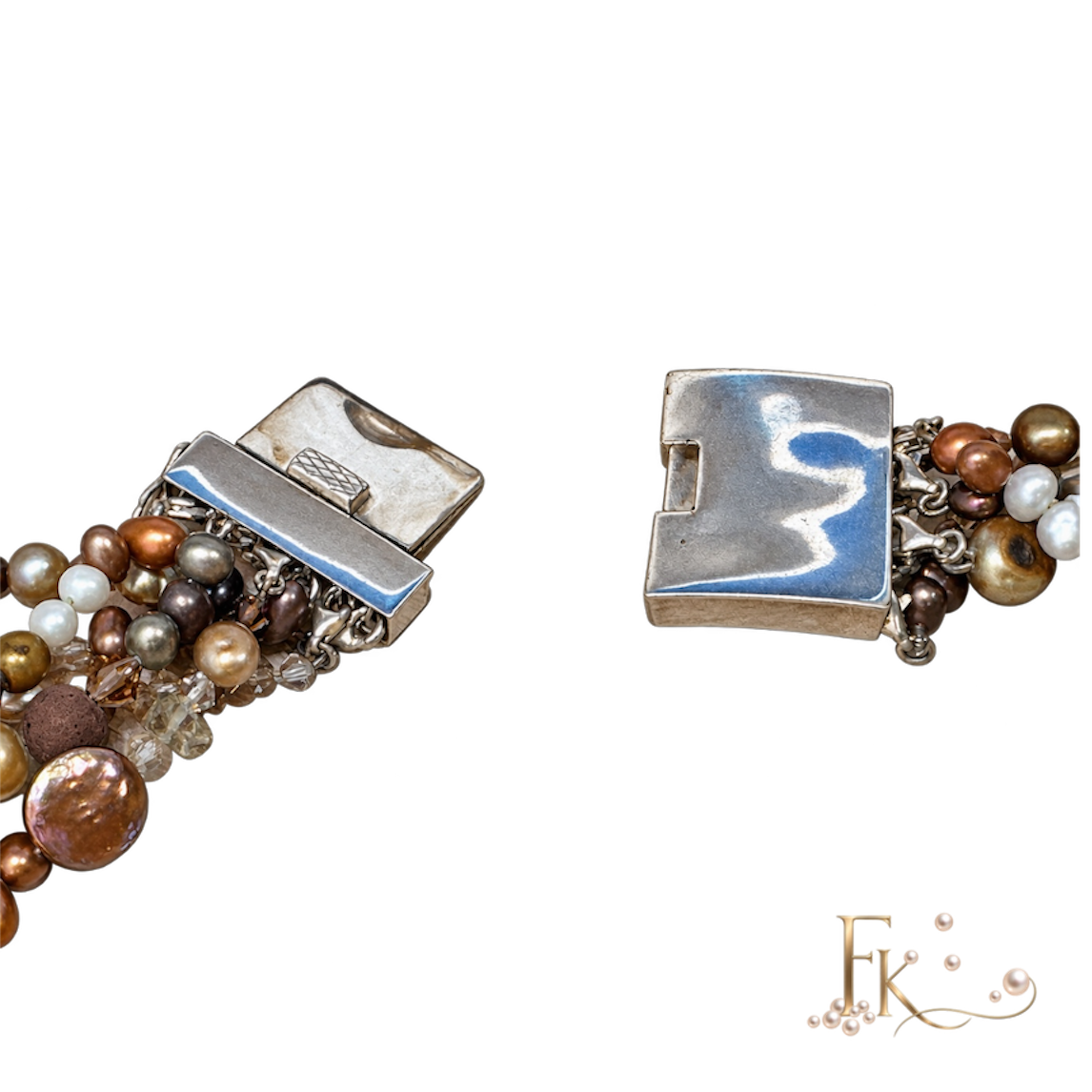 Elegant lang edelstenen en zoetwater parel collier (Copy) - Image 9